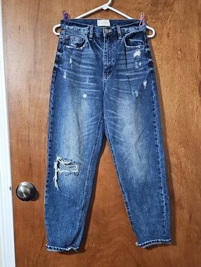 Gilded Intent Ripped Jeans 90's Loose Fit - Dark Blue Wash